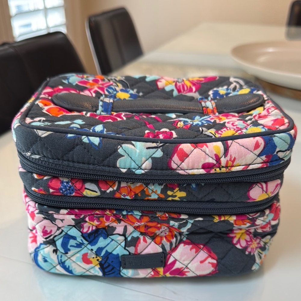 3 section Vera Bradley cosmetic organization bag